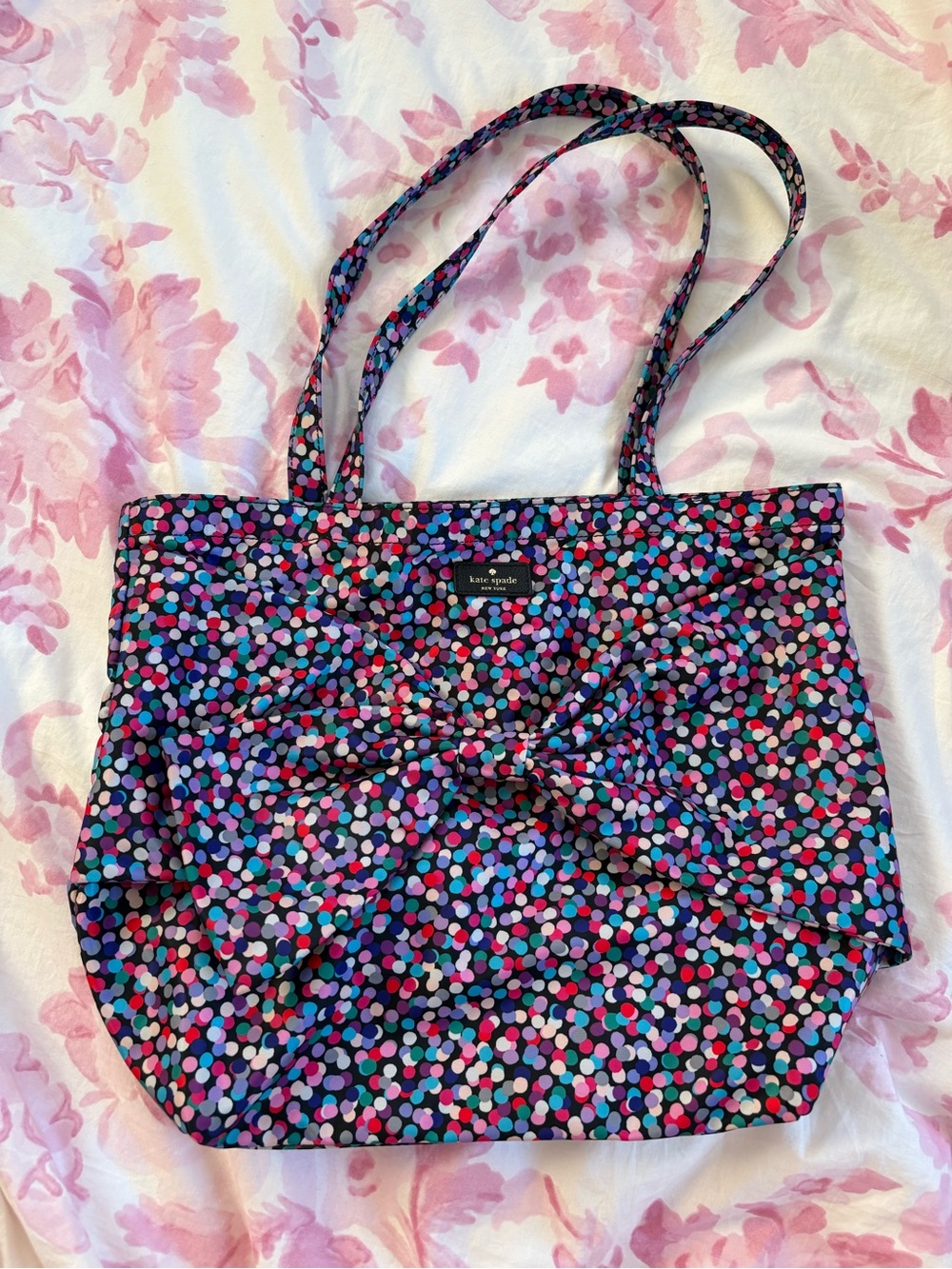 kate spade Multicolor Polka Dot Tote (Black, Pink, Blue, Purple)